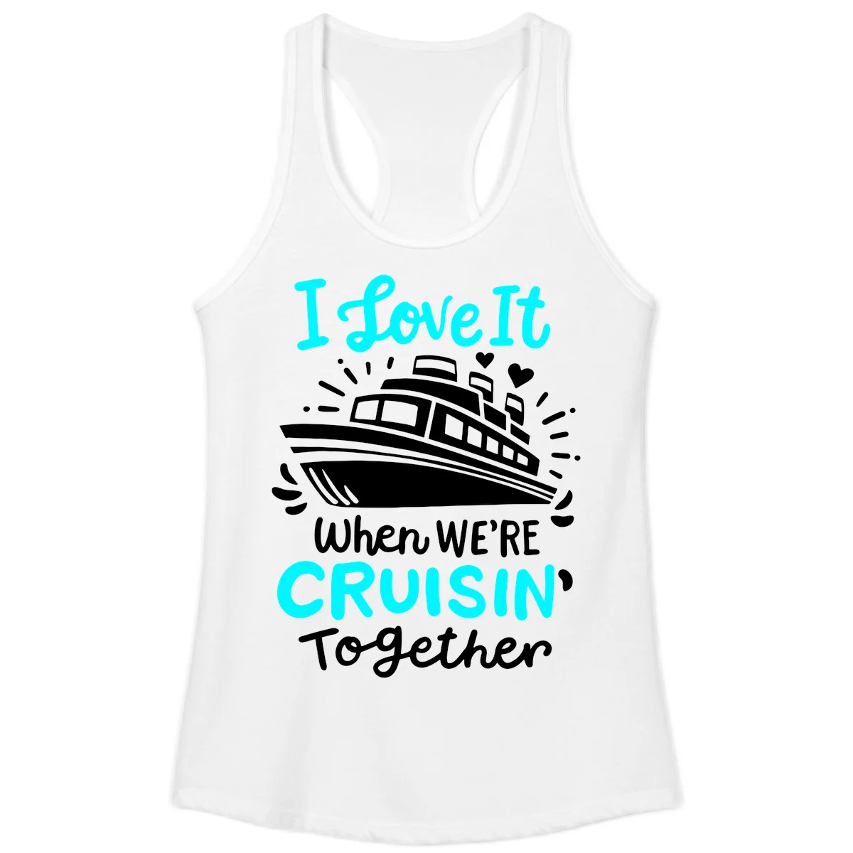 Cruisin' Together Love Boat Ladies Tank in White