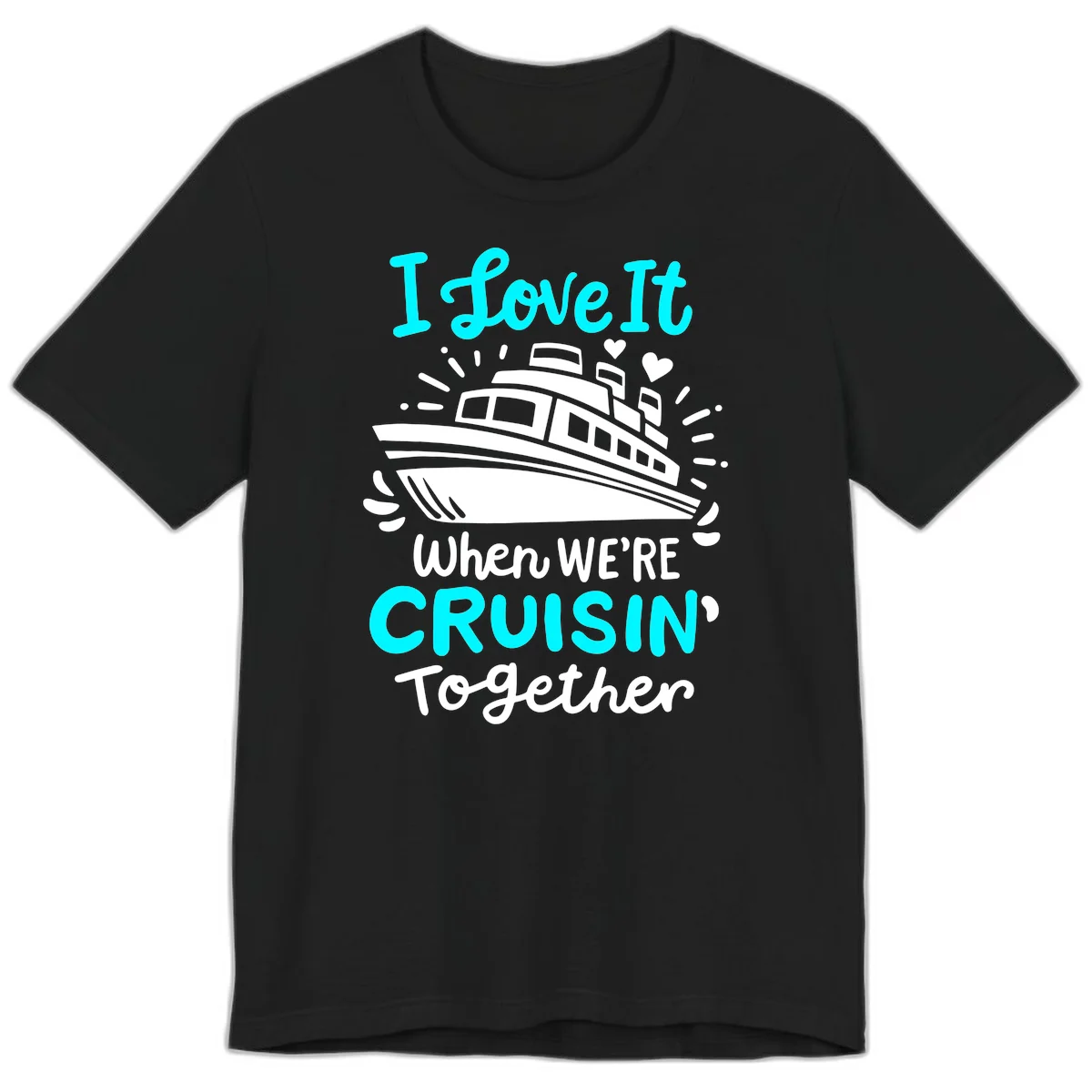 Cruisin' Together Love Boat Premium T-Shirt in Black
