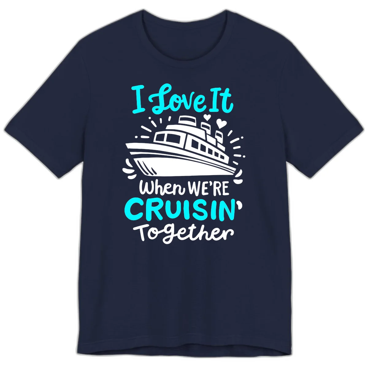 Cruisin' Together Love Boat Premium T-Shirt in Navy