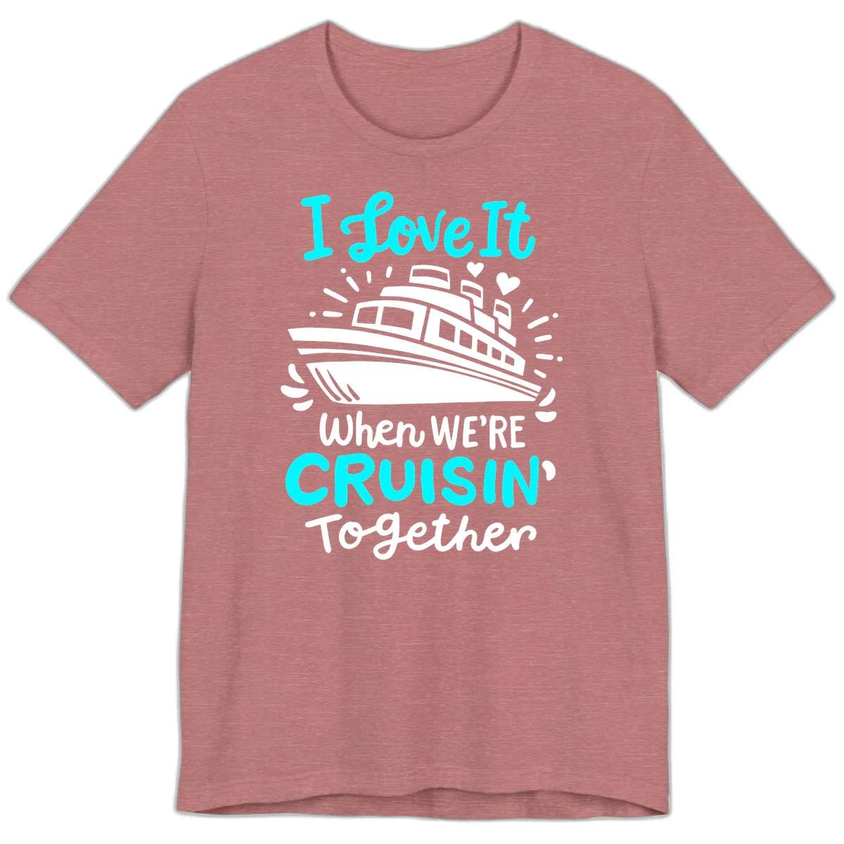 Cruisin' Together Love Boat Premium T-Shirt in Heather Mauve