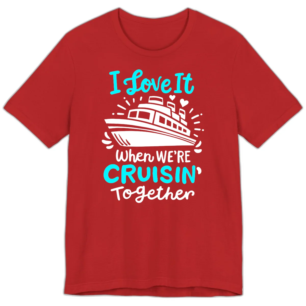 Cruisin' Together Love Boat Premium T-Shirt in Red