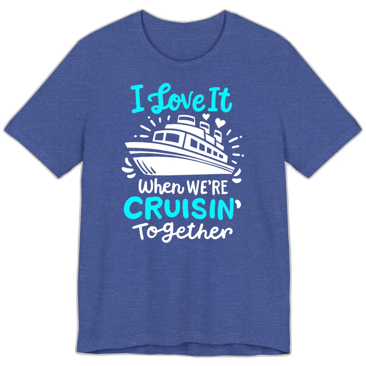 Cruisin' Together Love Boat Premium T-Shirt in Heather True Royal