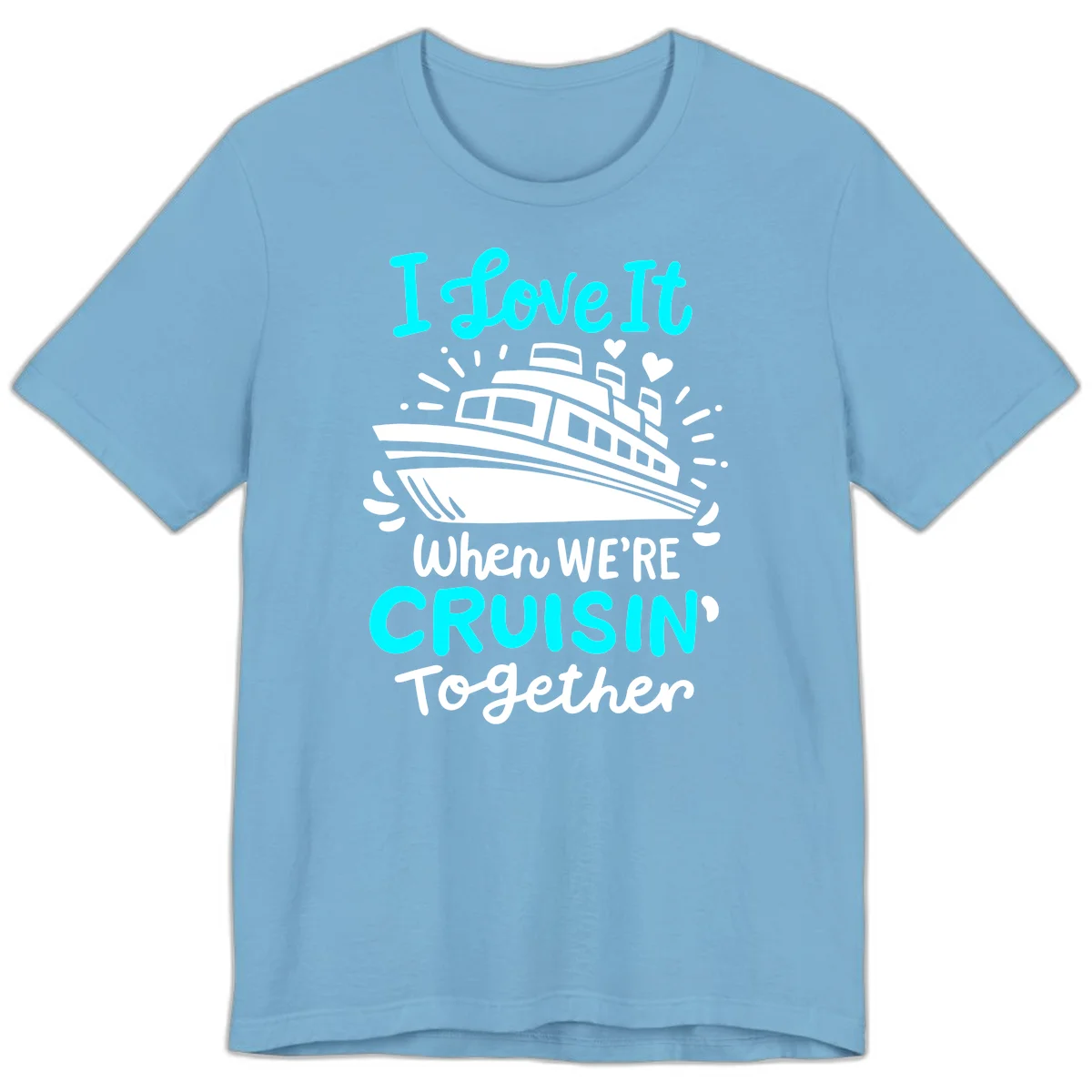 Cruisin' Together Love Boat Premium T-Shirt in Ocean Blue