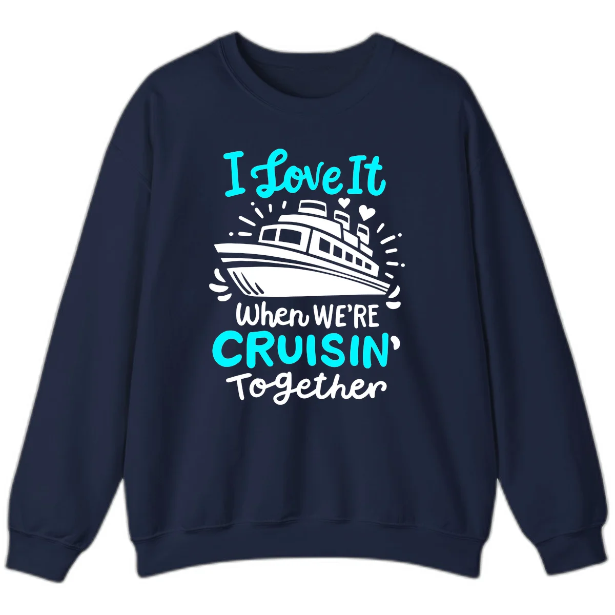 Cruisin' Together Love Boat Sweatshirt in Navy