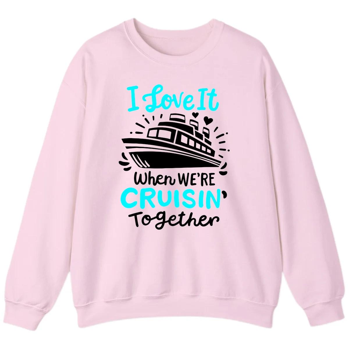 Cruisin' Together Love Boat Sweatshirt in Light Pink