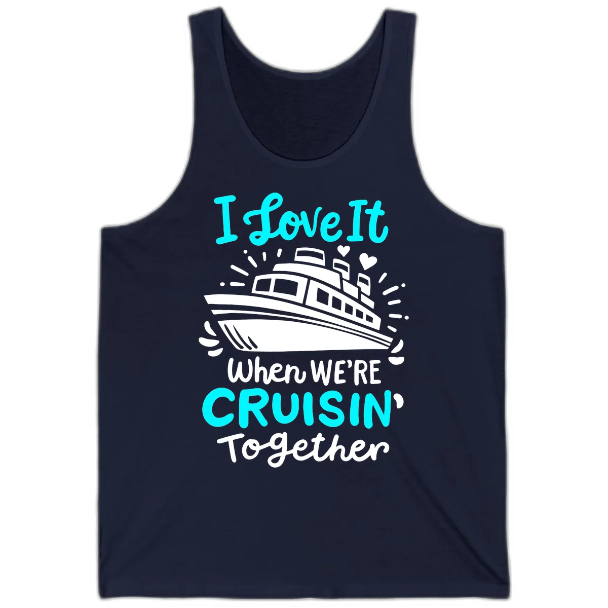 Cruisin' Together Love Boat Tank in Navy