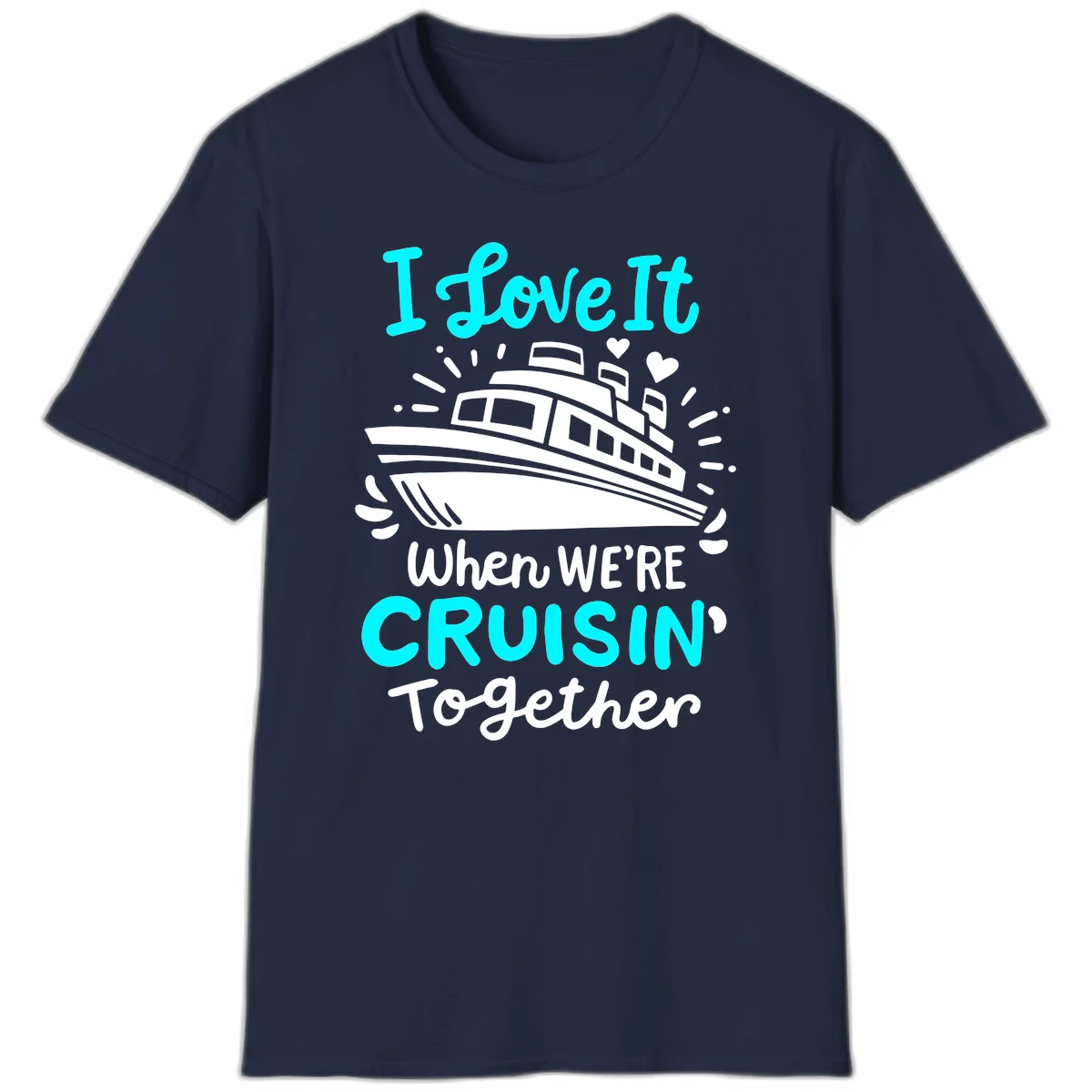 Cruisin' Together Love Boat T-Shirt in Navy