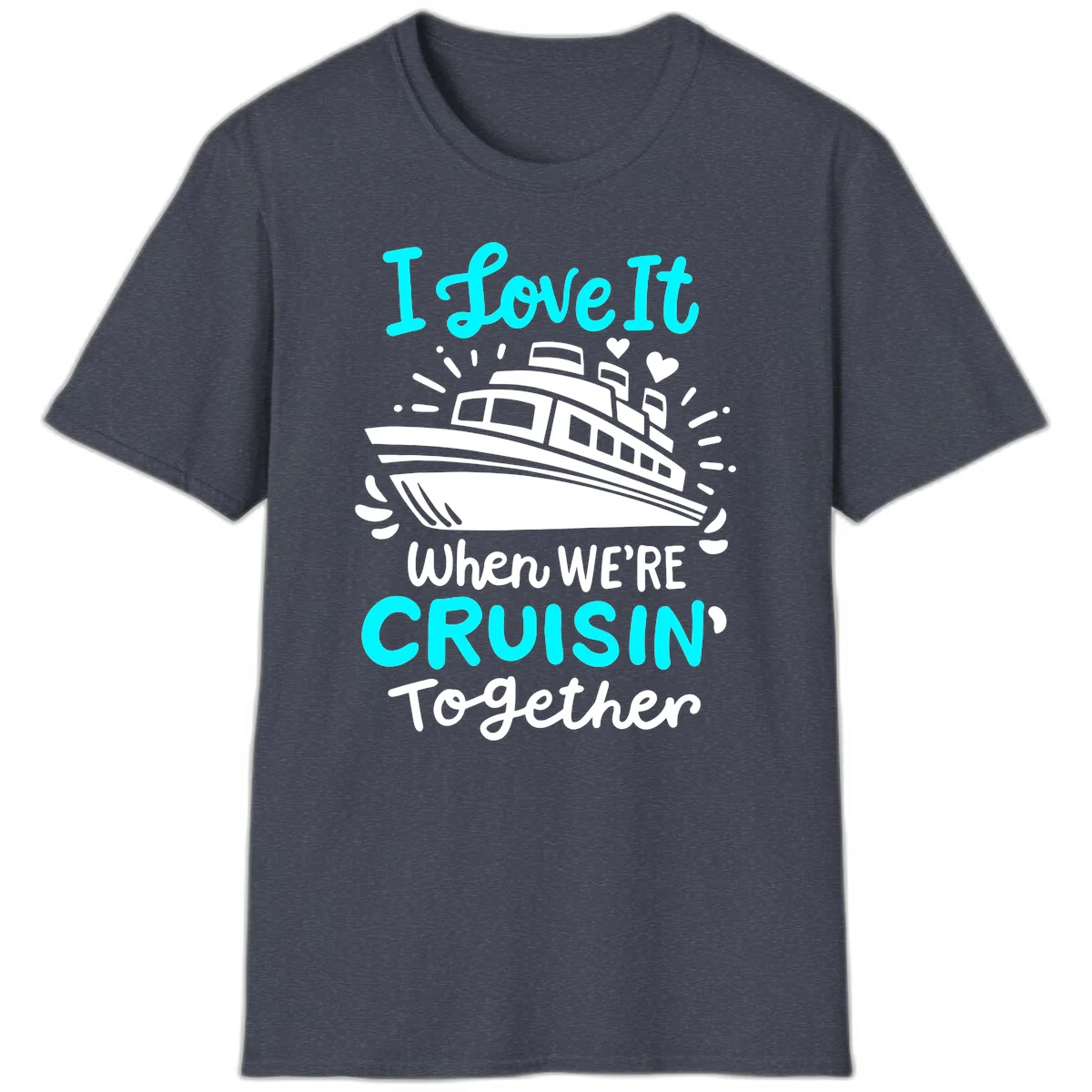 Cruisin' Together Love Boat T-Shirt in Heather Navy