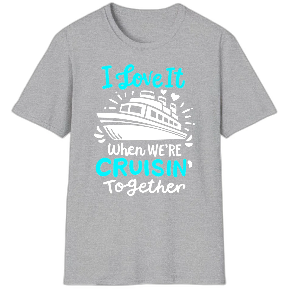 Cruisin' Together Love Boat T-Shirt in Sport Grey