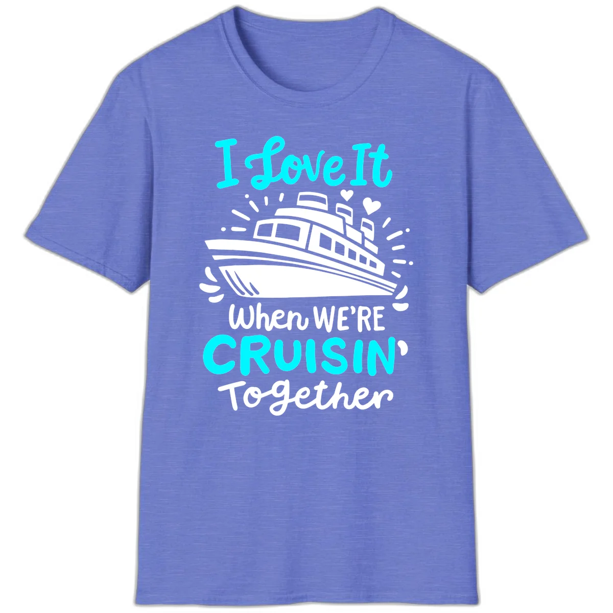 Cruisin' Together Love Boat T-Shirt in Heather Royal