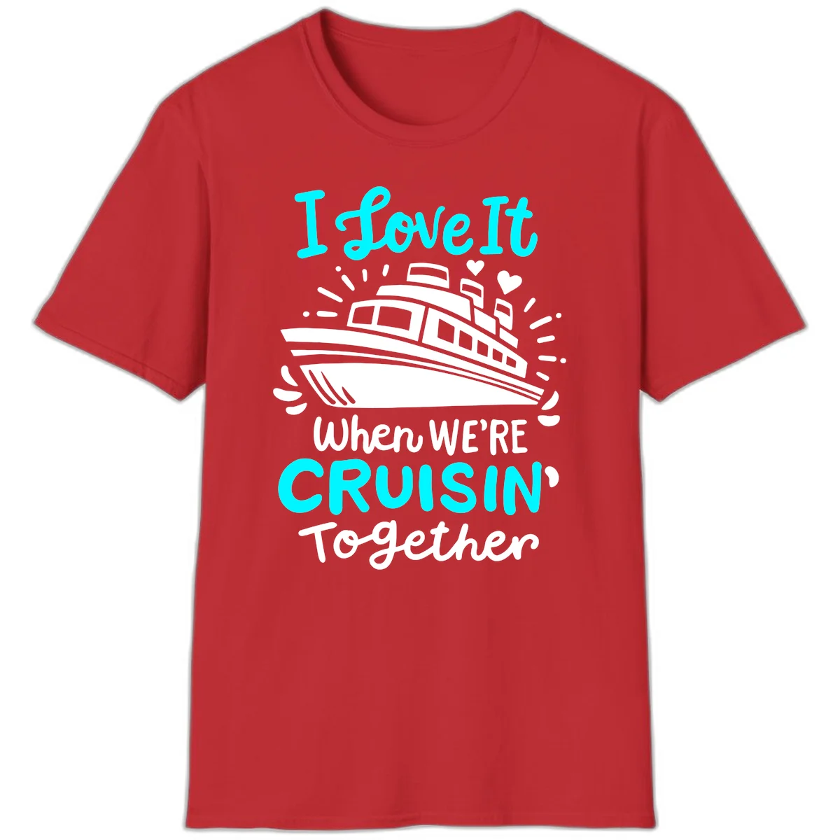 Cruisin' Together Love Boat T-Shirt in Red