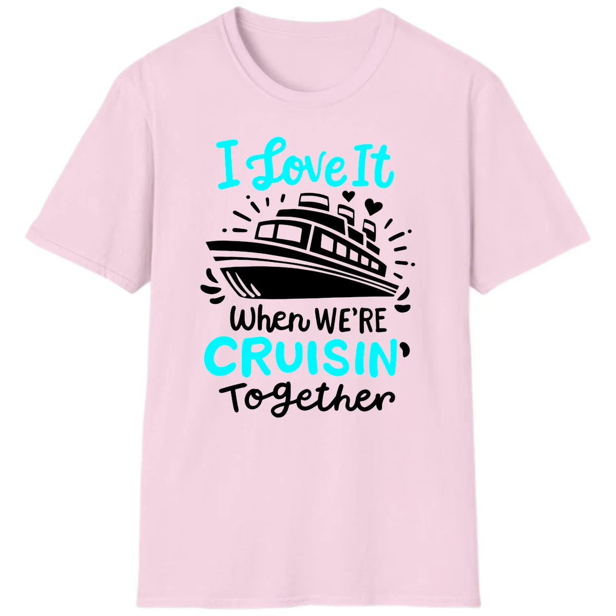 Cruisin' Together Love Boat T-Shirt in Light Pink
