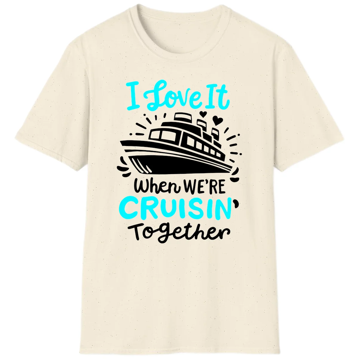 Cruisin' Together Love Boat T-Shirt in Natural