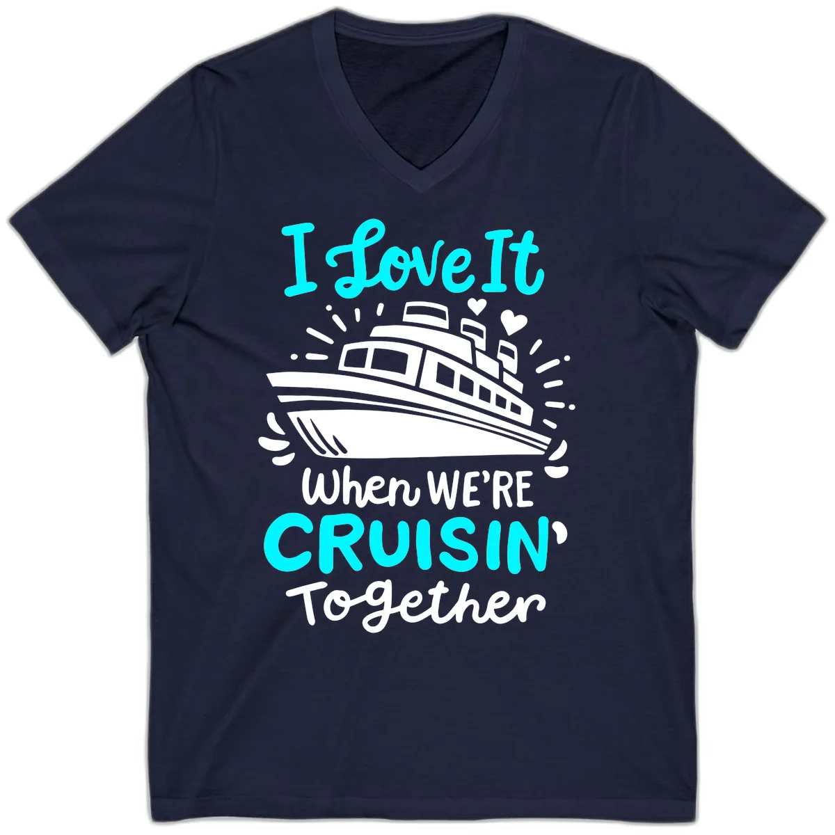 Cruisin' Together Love Boat V-Neck in Navy