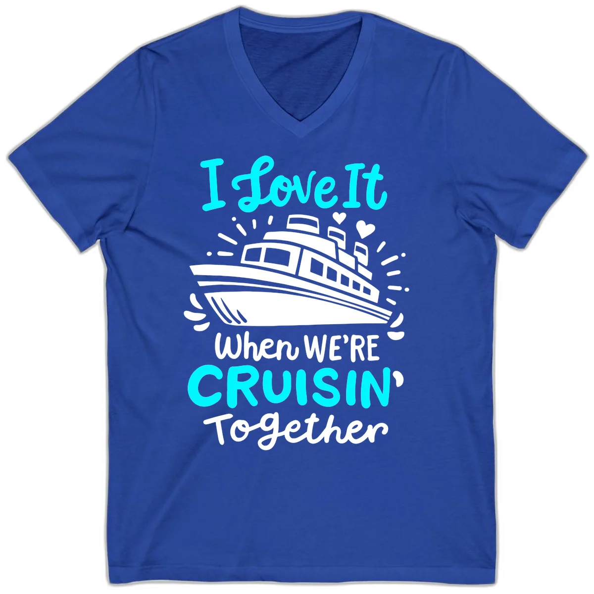 Cruisin' Together Love Boat V-Neck in True Royal