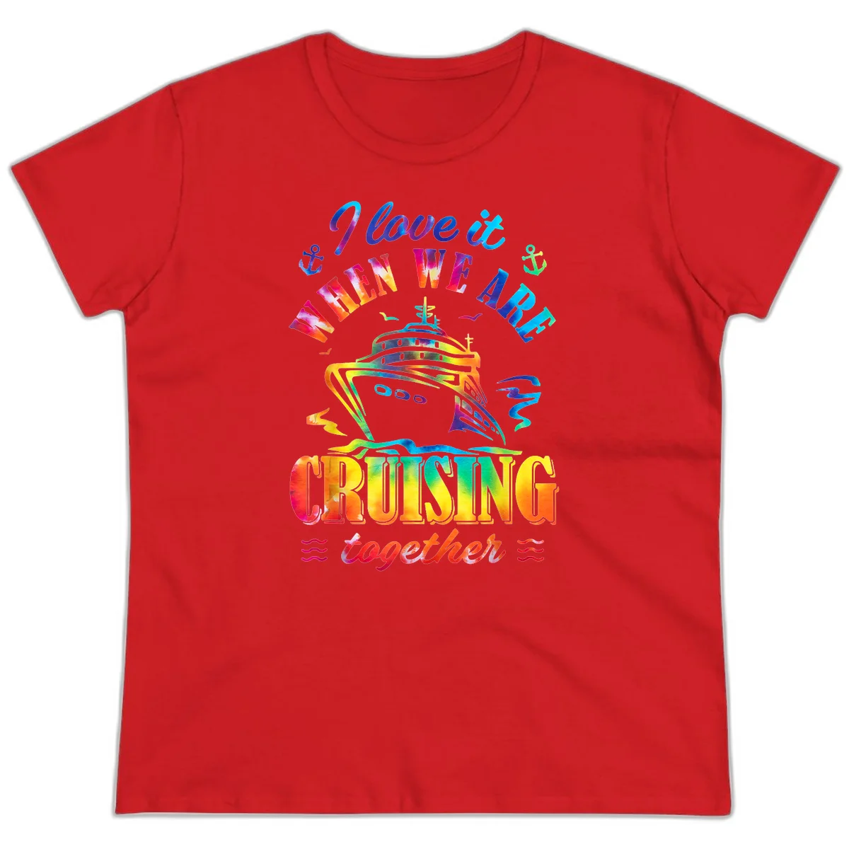 I Love It When We're Cruising Together Ladies Tee in Red