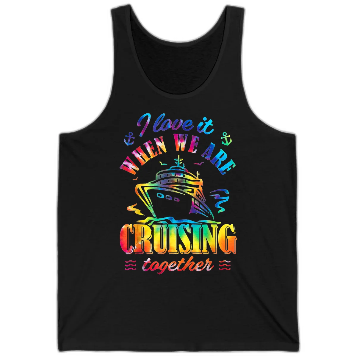 I Love It When We're Cruising Together Tank in Black
