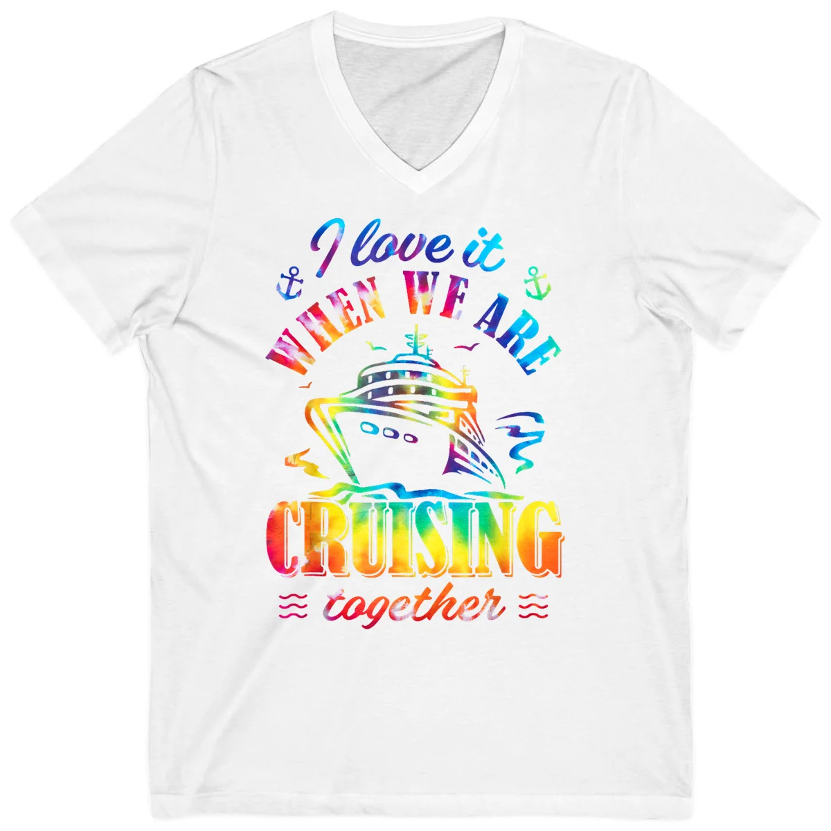 I Love It When We're Cruising Together V-Neck in White