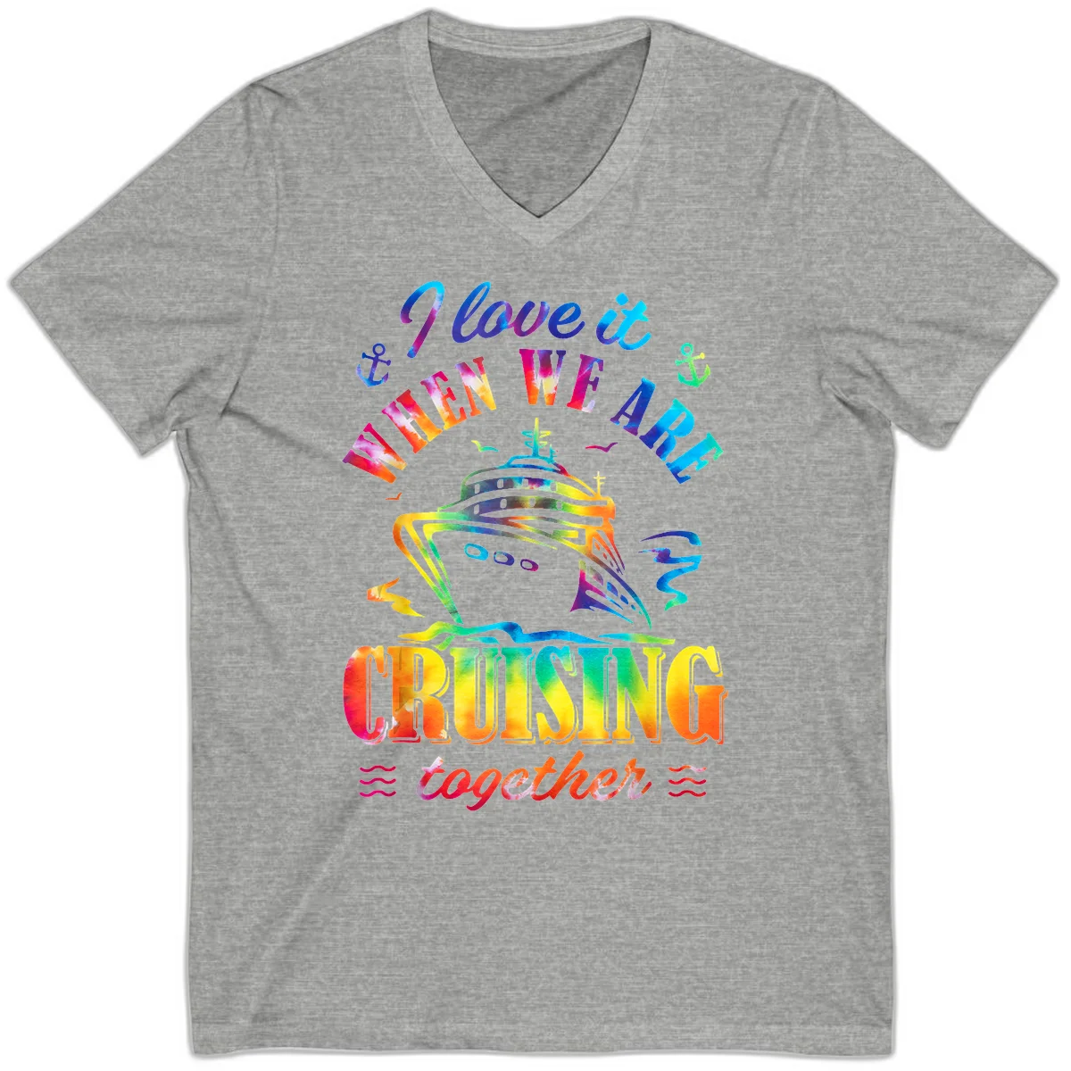 I Love It When We're Cruising Together V-Neck in Athletic Heather