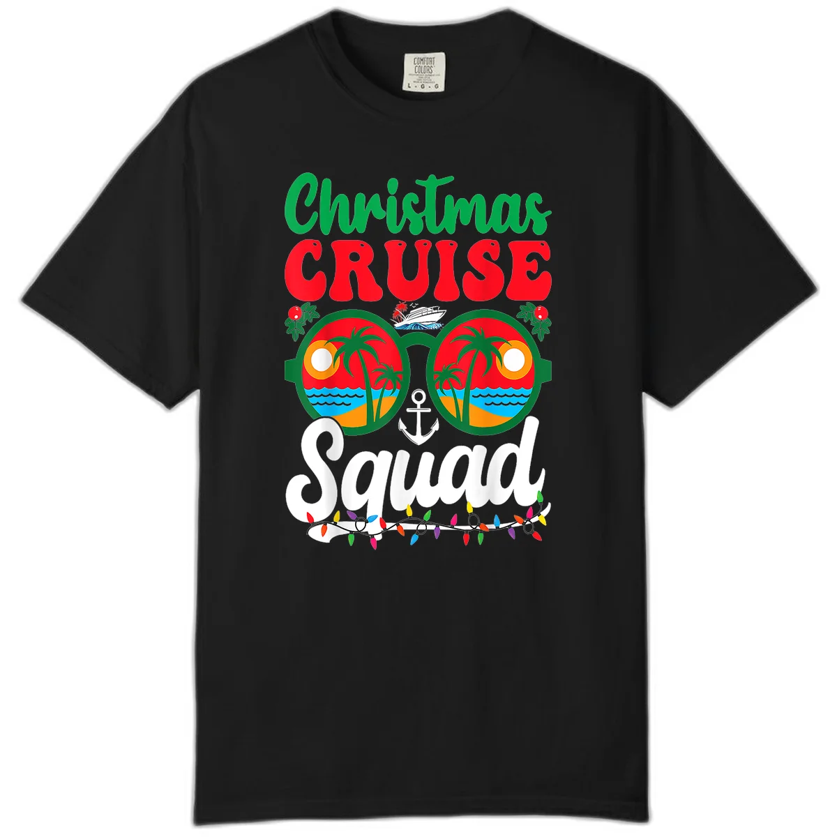 Christmas Cruise Squad Comfort Color Tee in Black