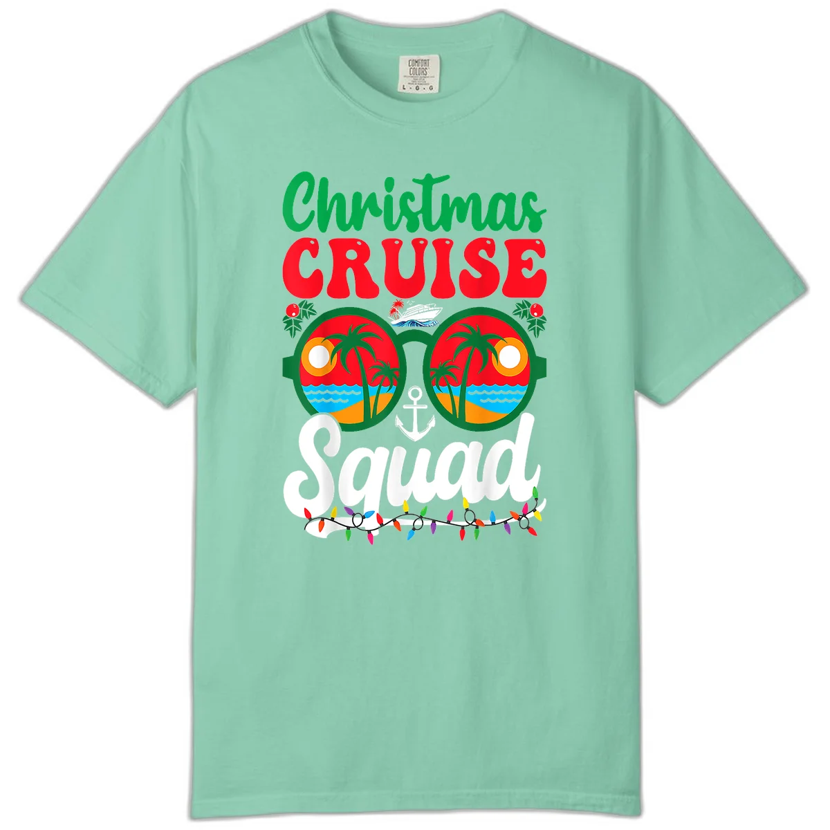 Christmas Cruise Squad Comfort Color Tee in Island Reef