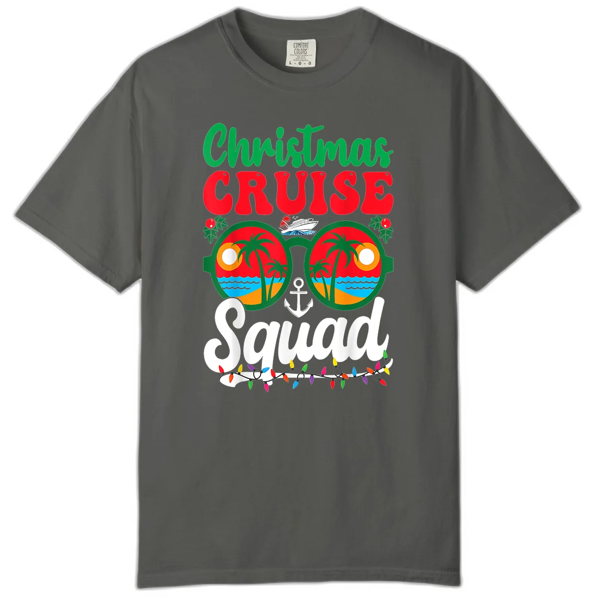 Christmas Cruise Squad Comfort Color Tee in Pepper