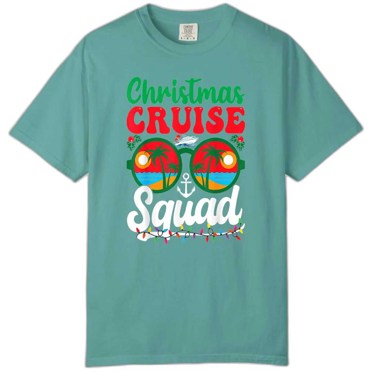 Christmas Cruise Squad Comfort Color Tee in Seafoam