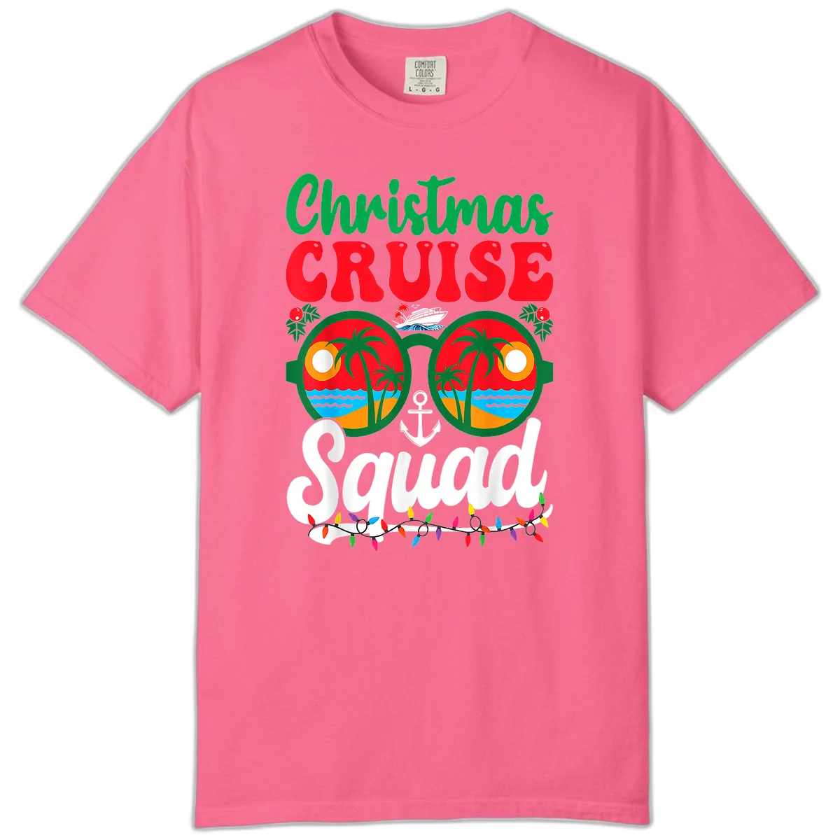 Christmas Cruise Squad Comfort Color Tee in Crunchberry