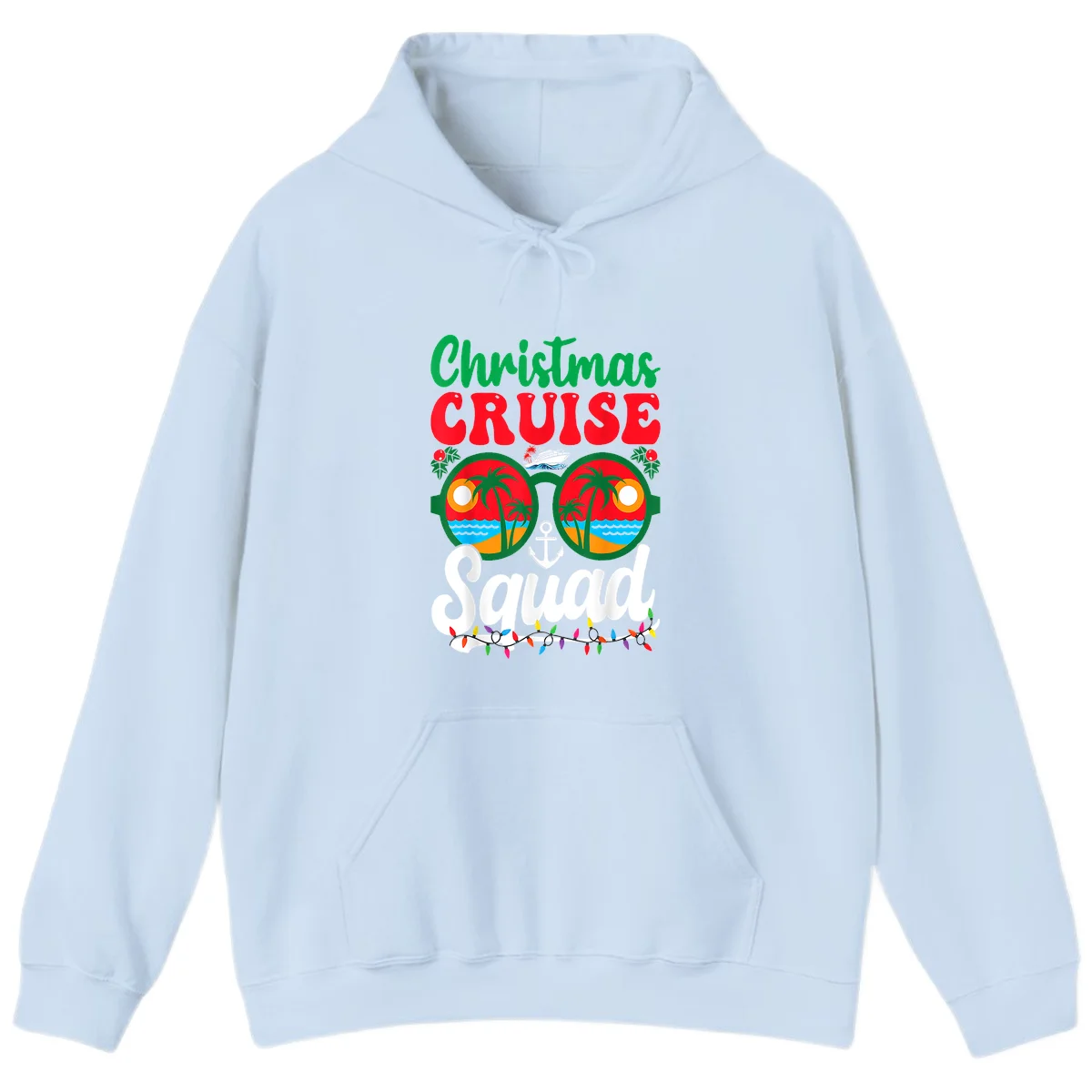 Christmas Cruise Squad Hoodie in Light Blue