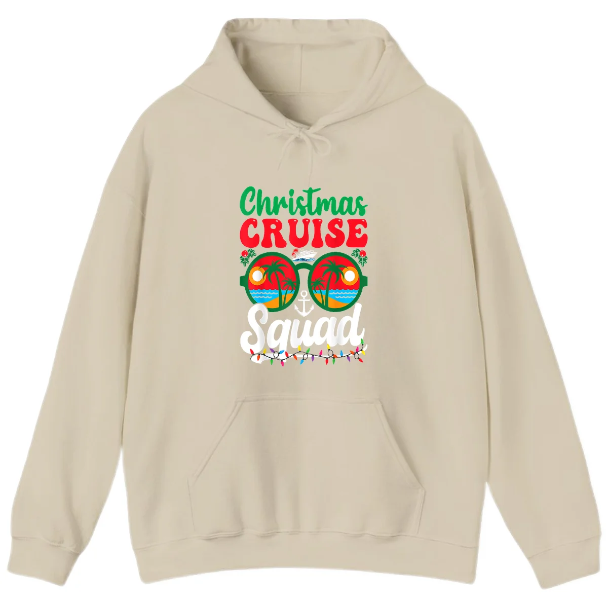 Christmas Cruise Squad Hoodie in Sand