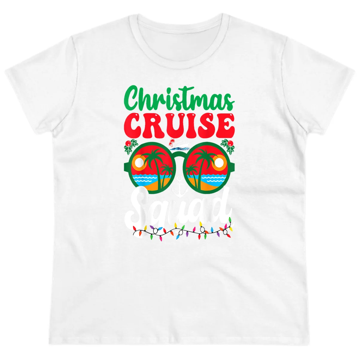 Christmas Cruise Squad Ladies Tee in White