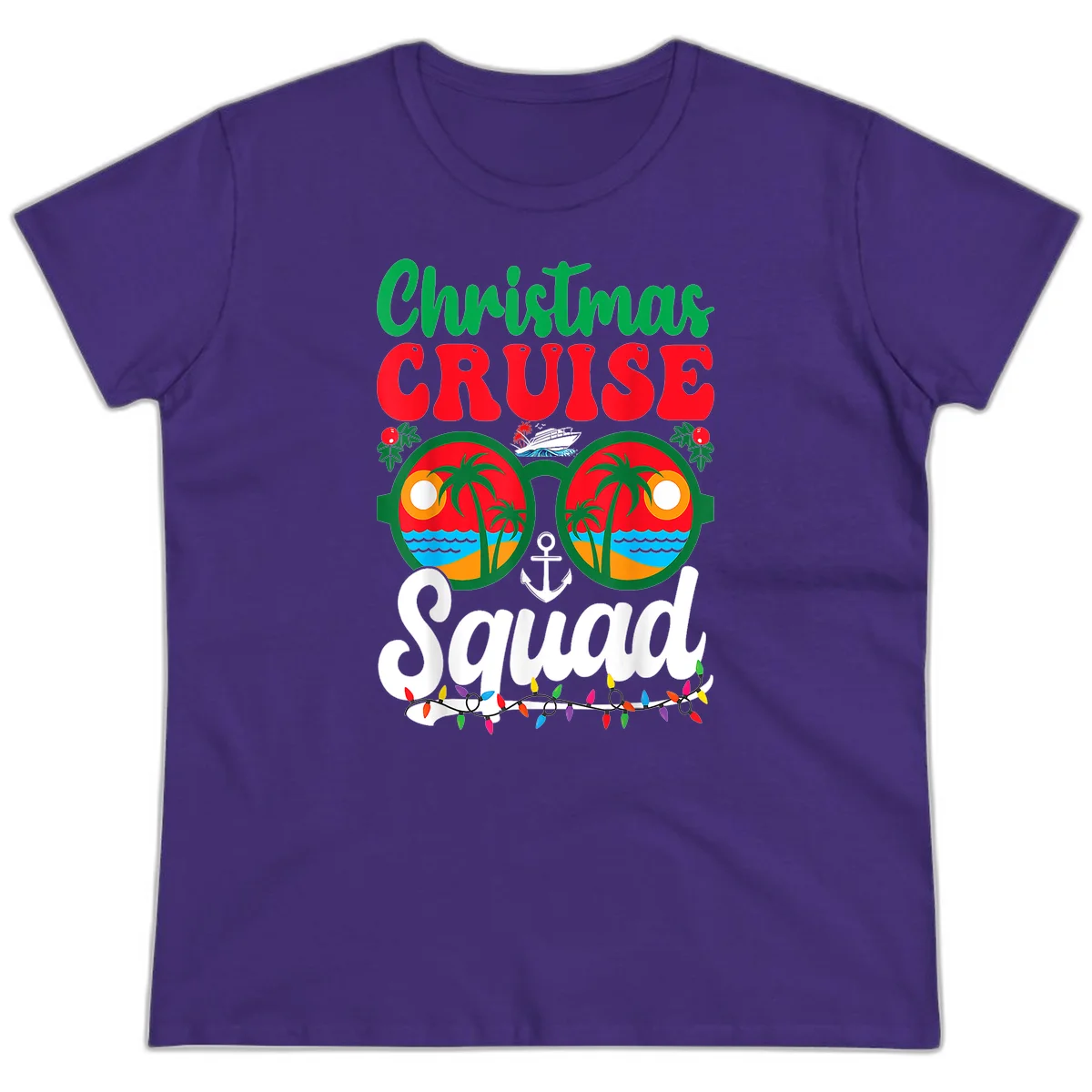 Christmas Cruise Squad Ladies Tee in Purple