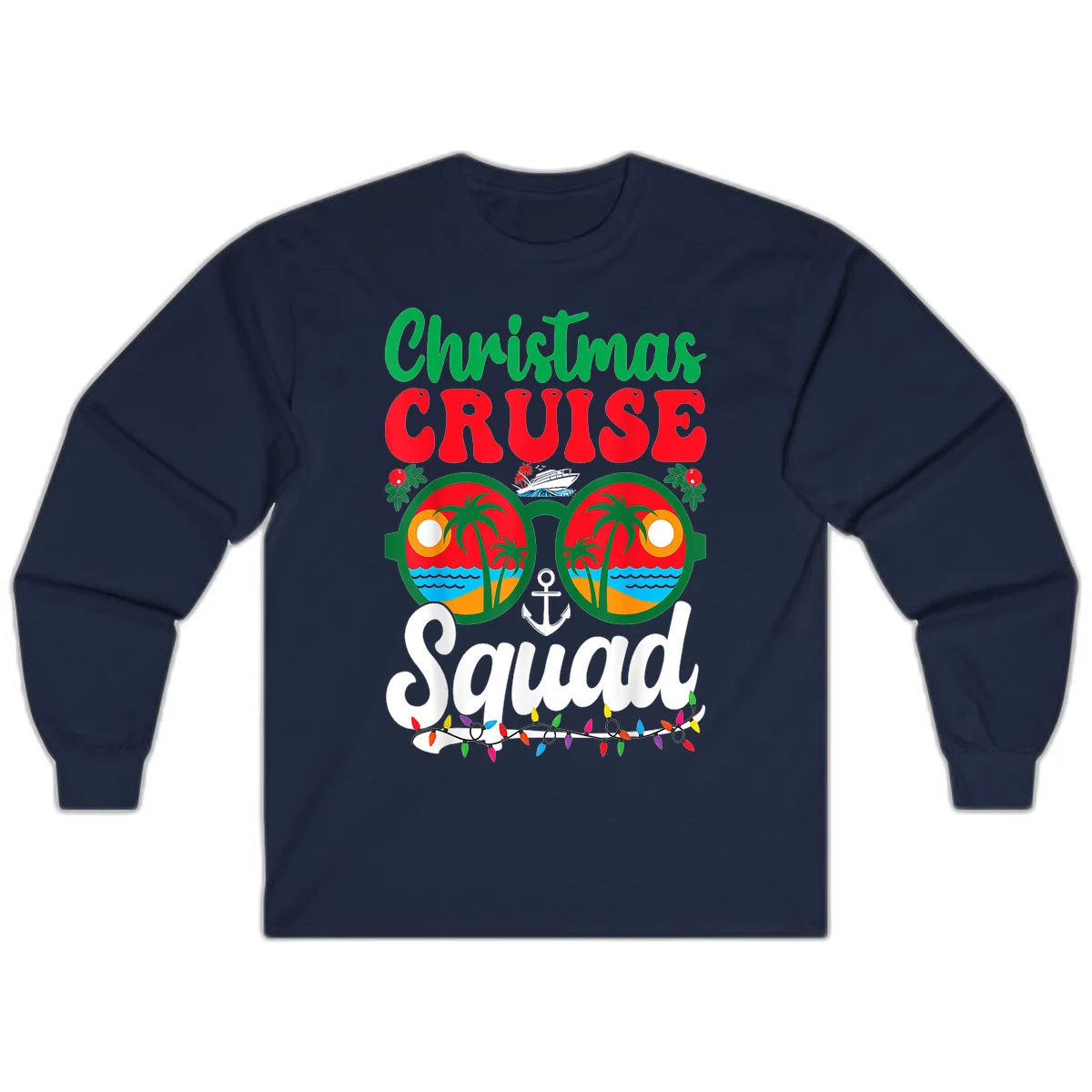 Christmas Cruise Squad Long Sleeve in Navy