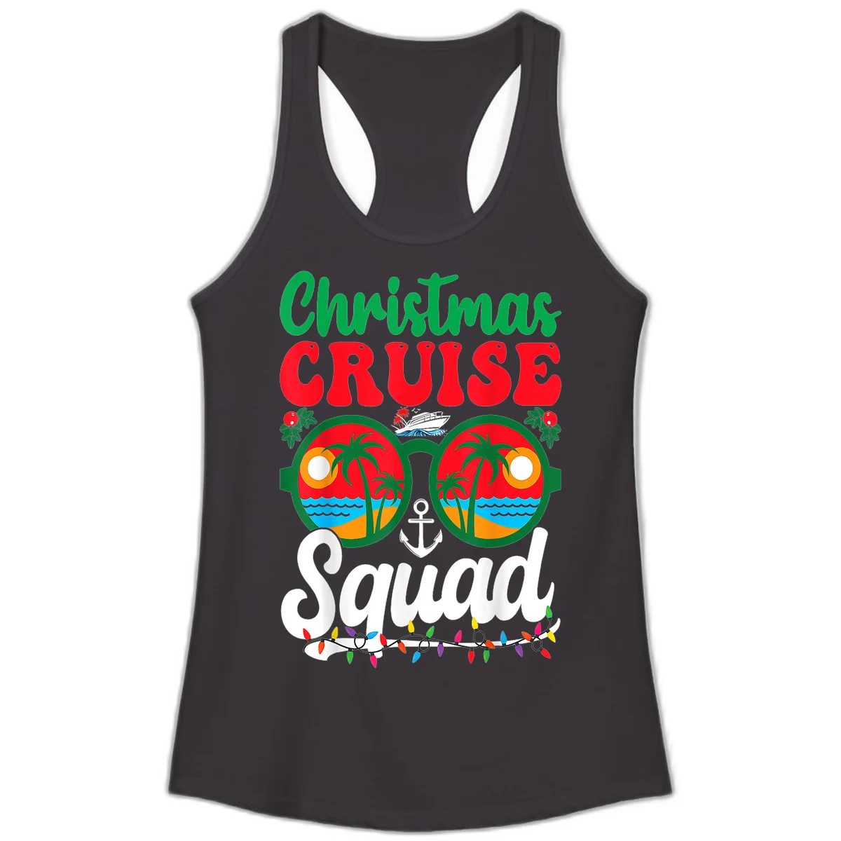 Christmas Cruise Squad Ladies Tank in Black