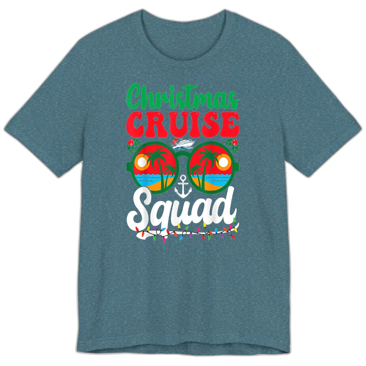 Christmas Cruise Squad Premium T-Shirt in Heather Deep Teal