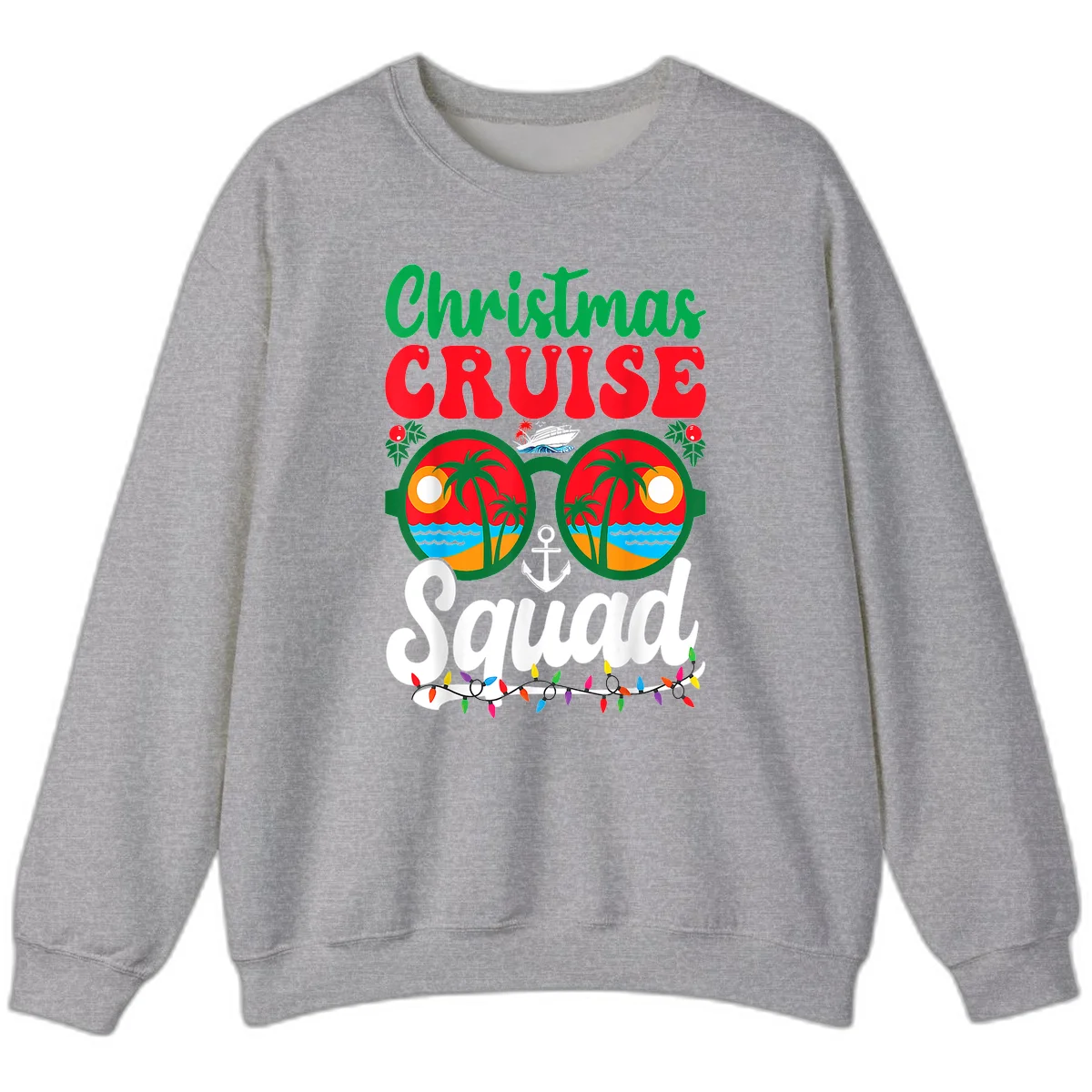 Christmas Cruise Squad Sweatshirt in Sport Grey