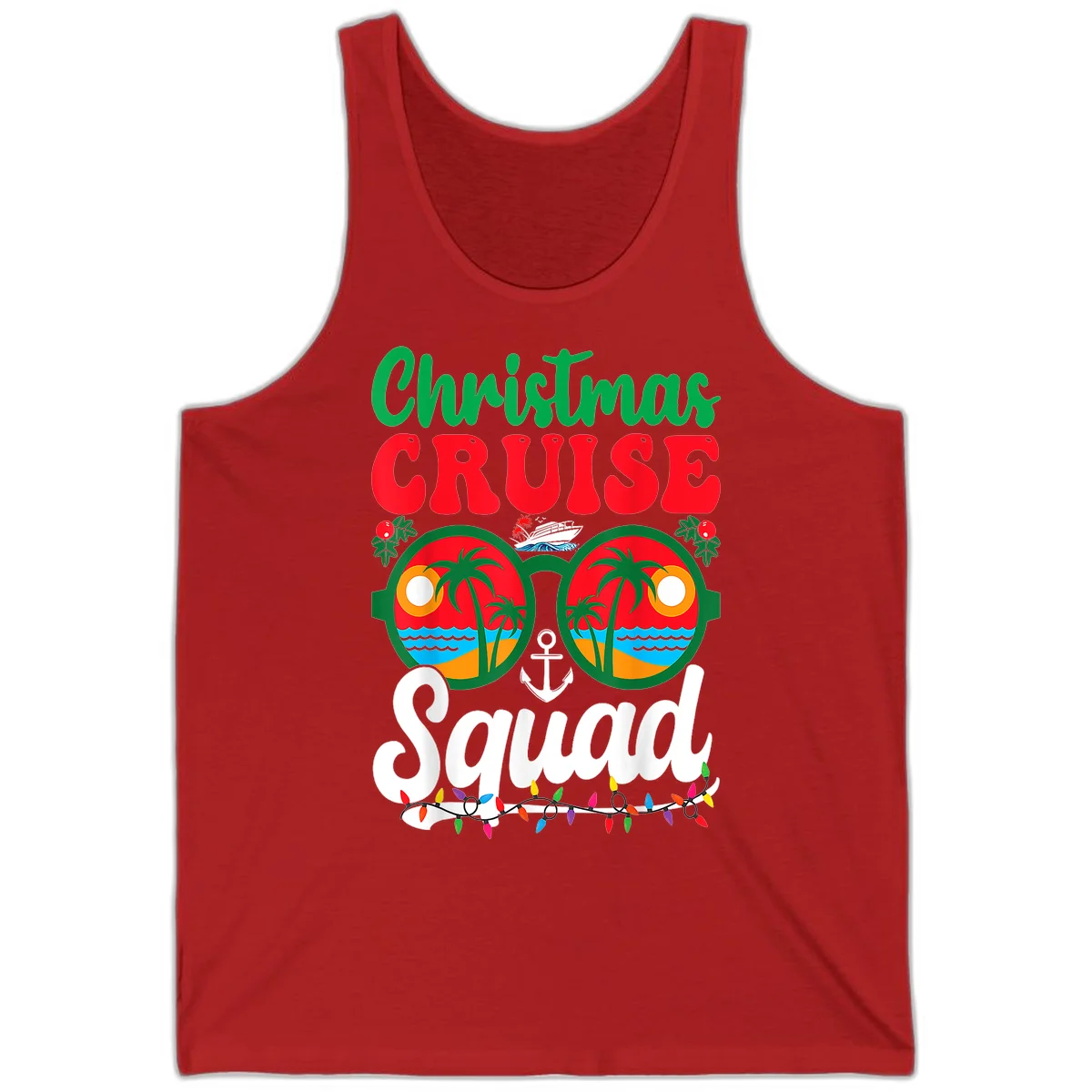 Christmas Cruise Squad Tank in Red