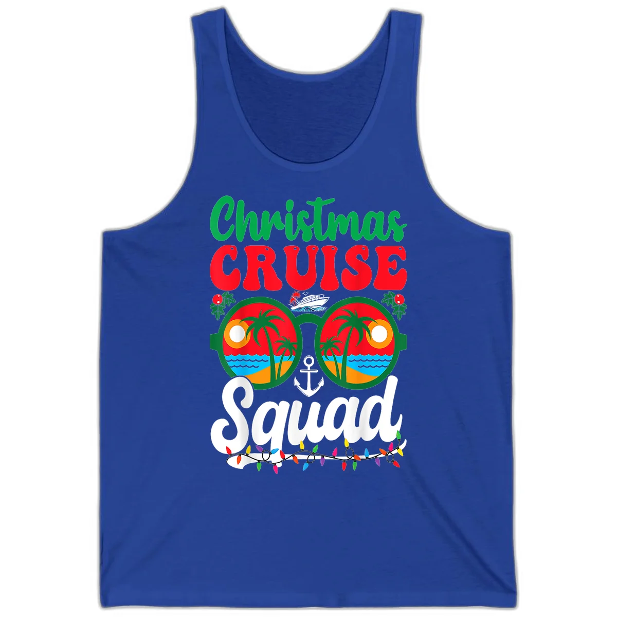 Christmas Cruise Squad Tank in True Royal