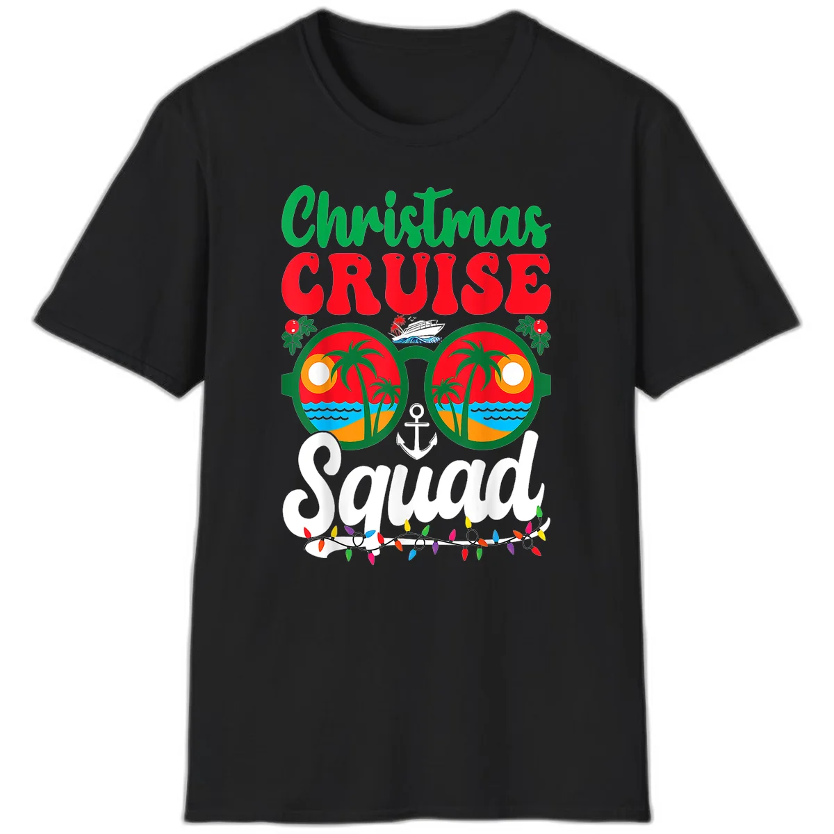 Christmas Cruise Squad T-Shirt in Black