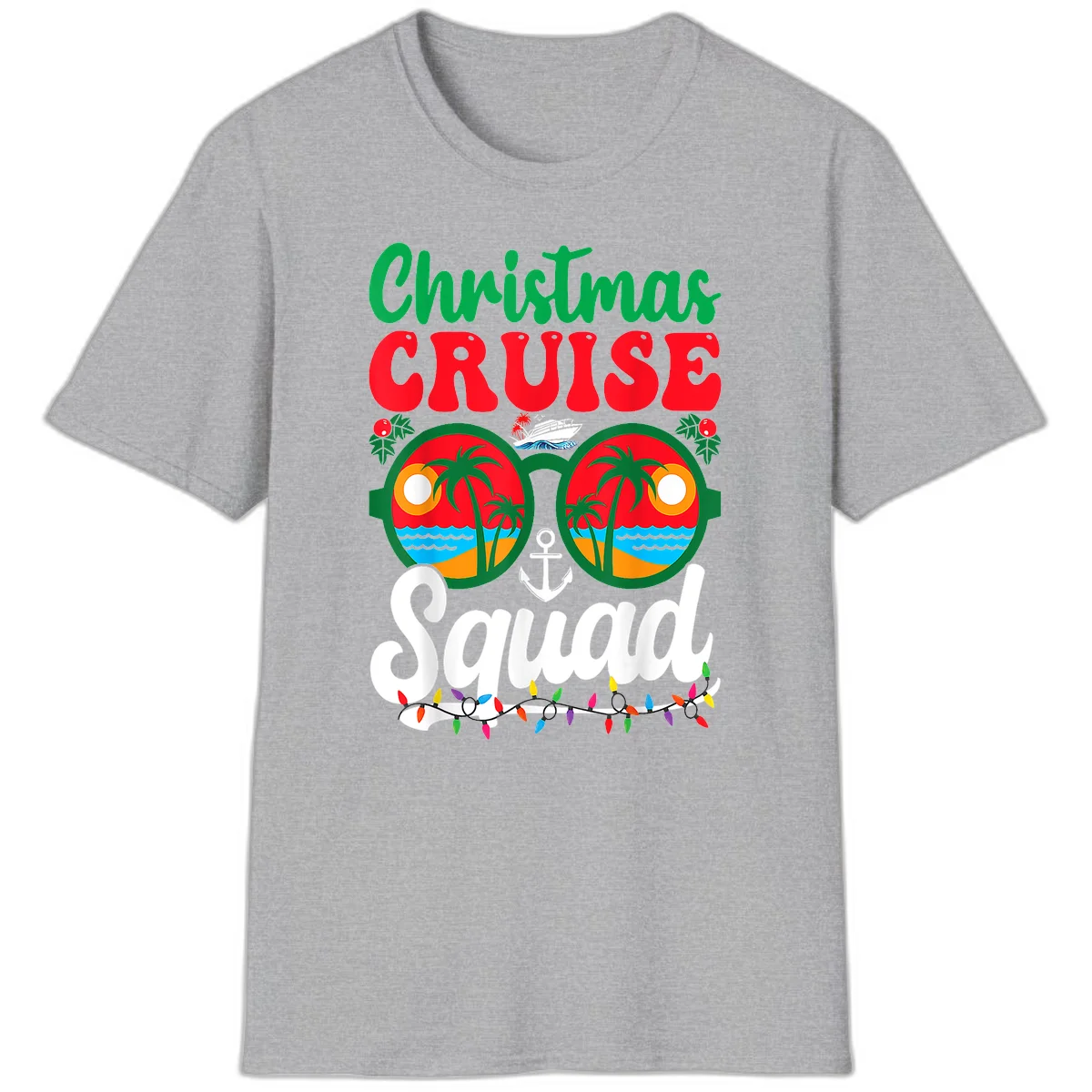 Christmas Cruise Squad T-Shirt in Sport Grey