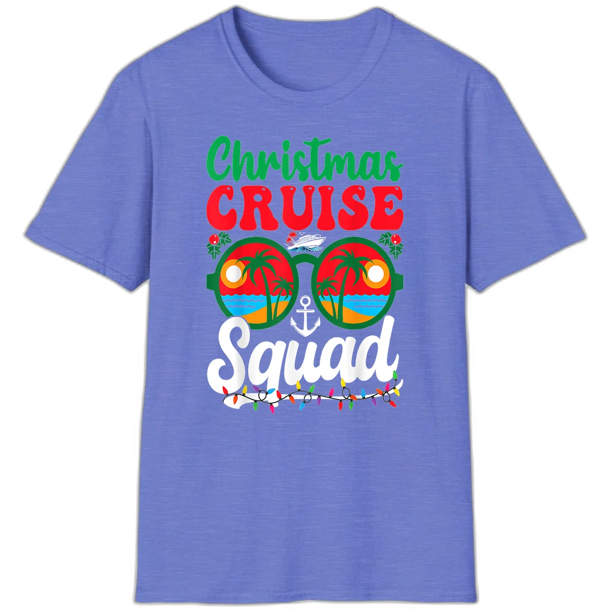 Christmas Cruise Squad T-Shirt in Heather Royal