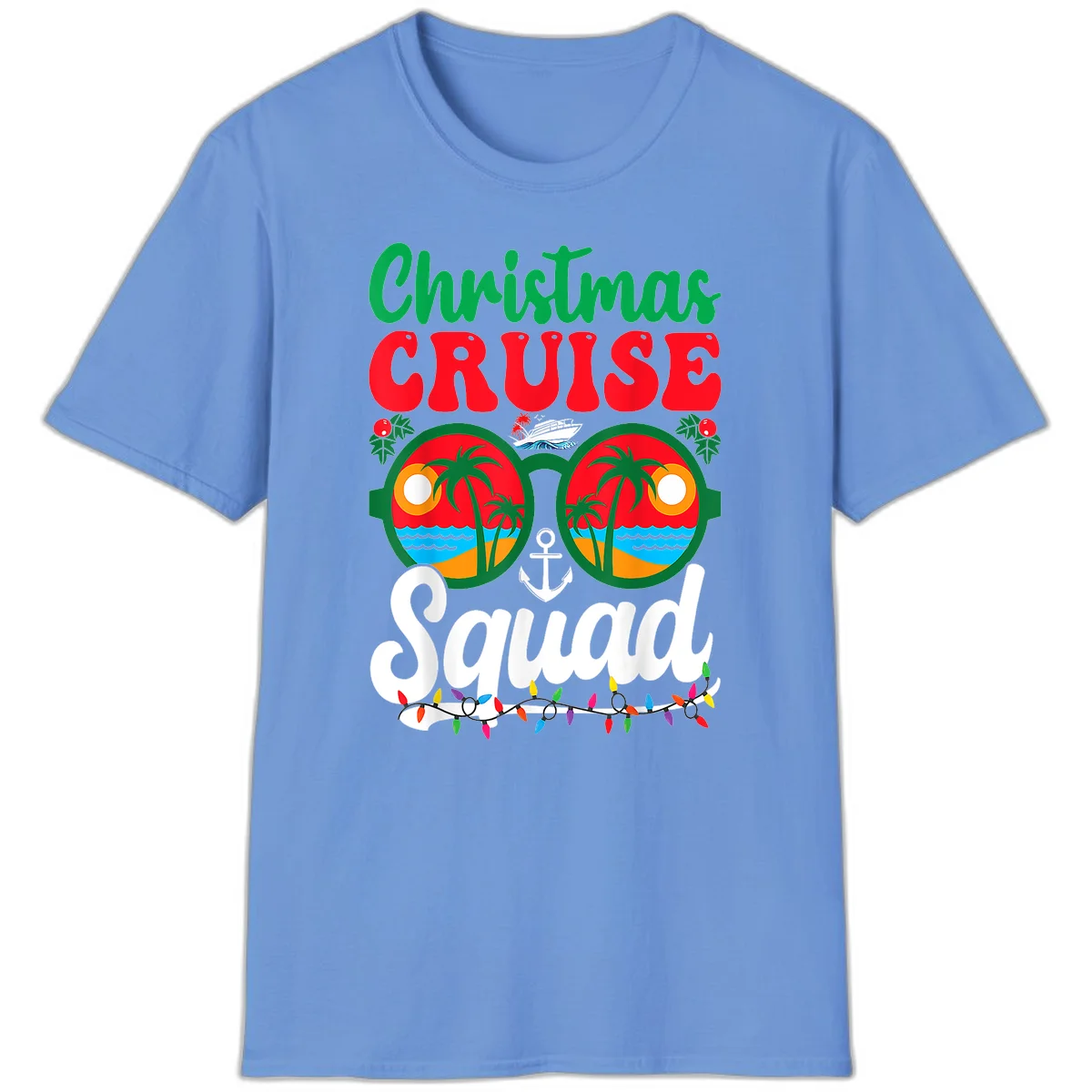Christmas Cruise Squad T-Shirt in Carolina Blue