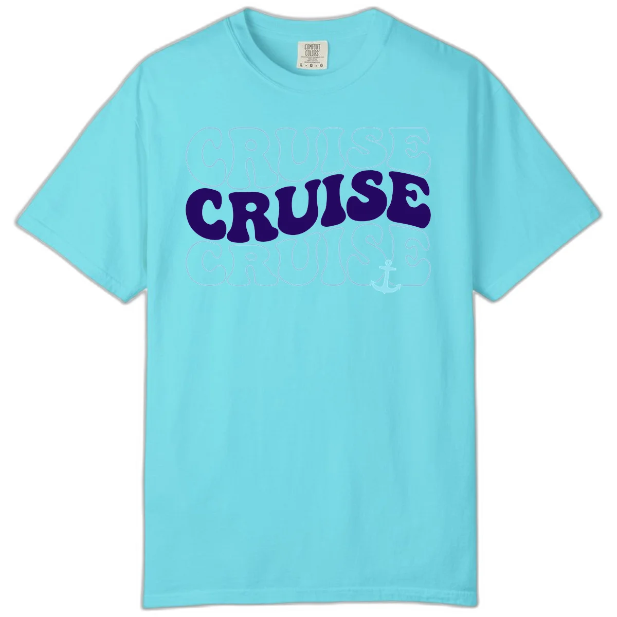 Cruise Cruise Cruise Anchor Design Comfort Color in Lagoon Blue