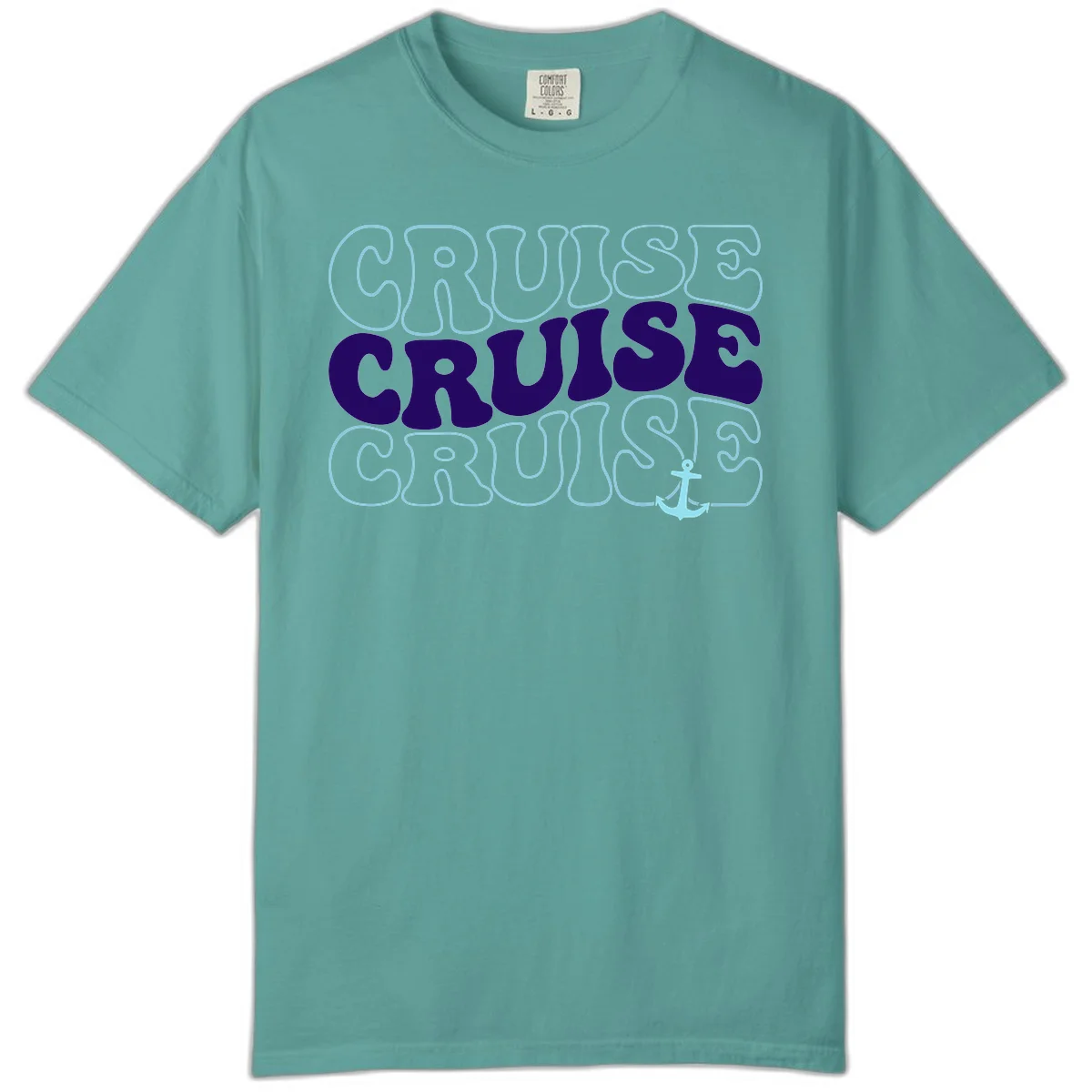 Cruise Cruise Cruise Anchor Design Comfort Color in Seafoam