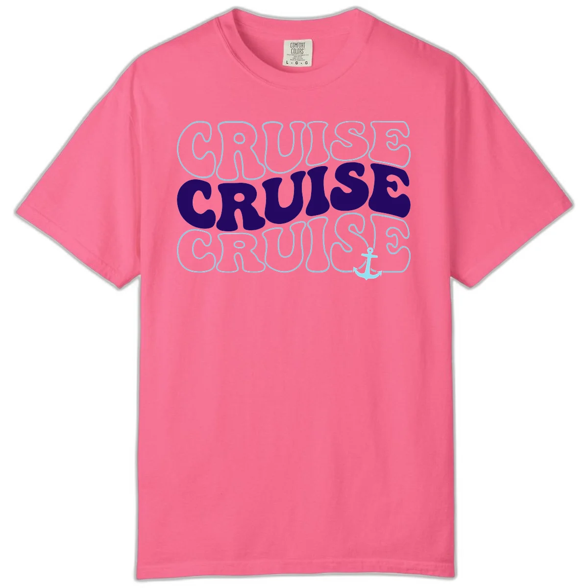 Cruise Cruise Cruise Anchor Design Comfort Color in Crunchberry