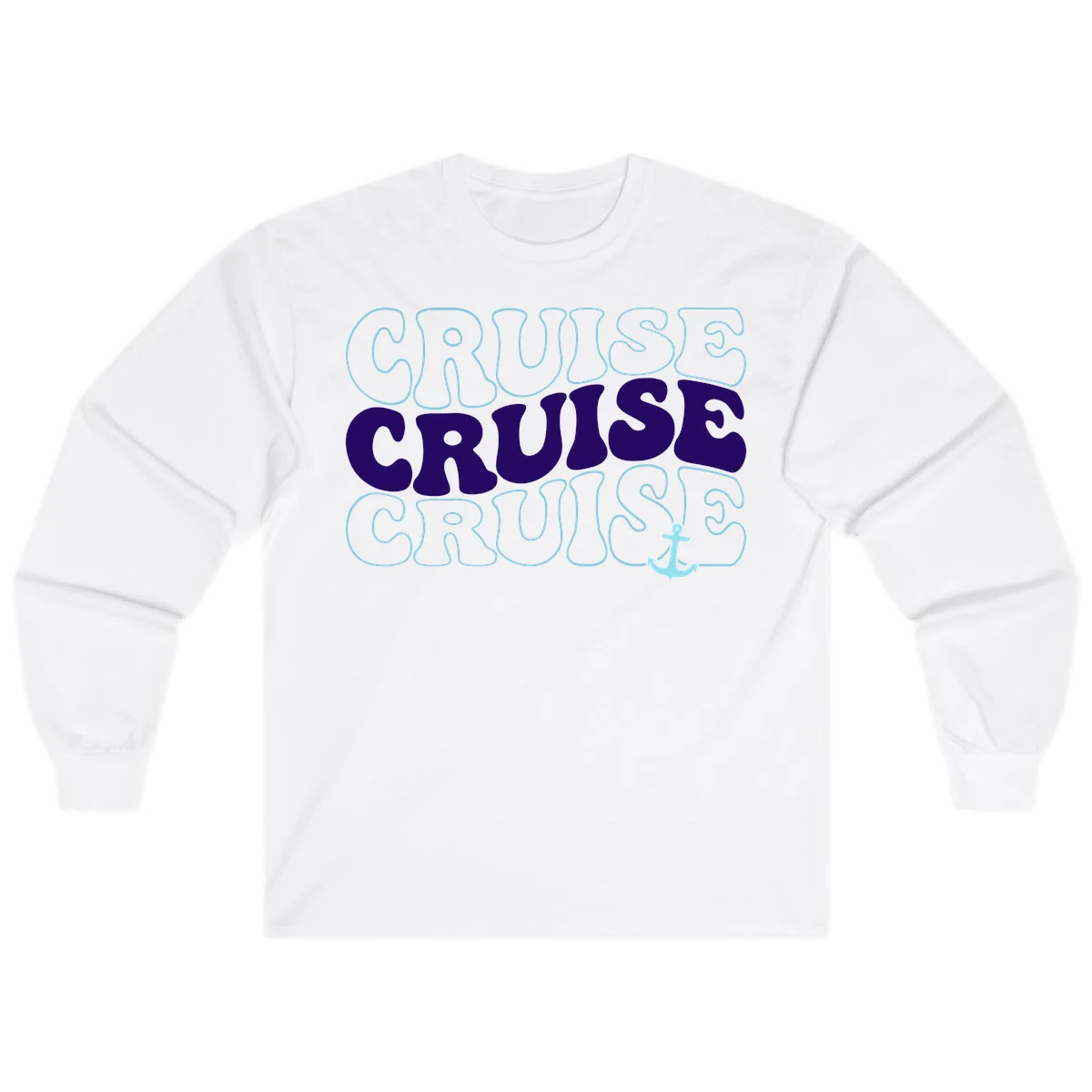 Cruise Cruise Cruise Anchor Design Long Sleeve in White