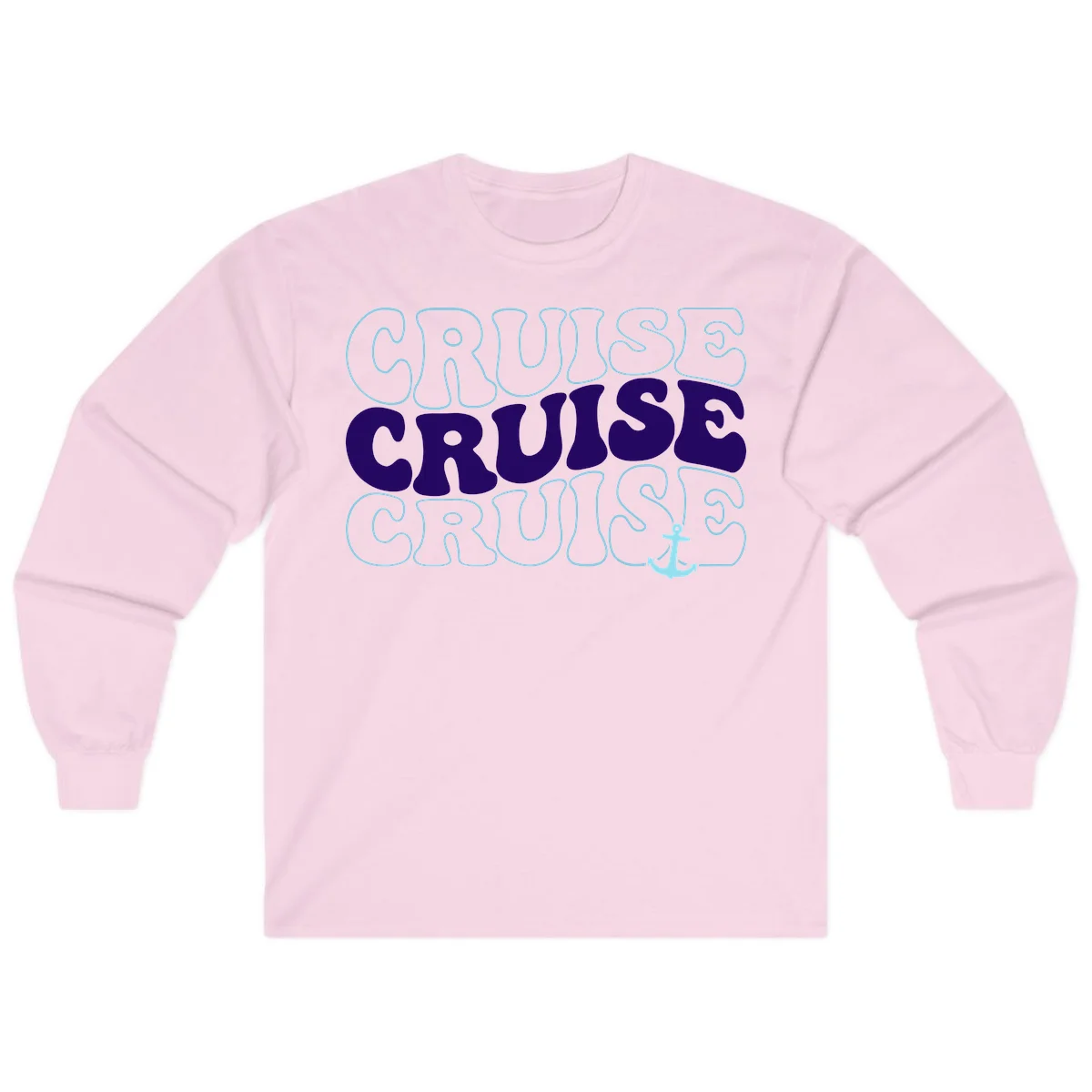 Cruise Cruise Cruise Anchor Design Long Sleeve in Light Pink