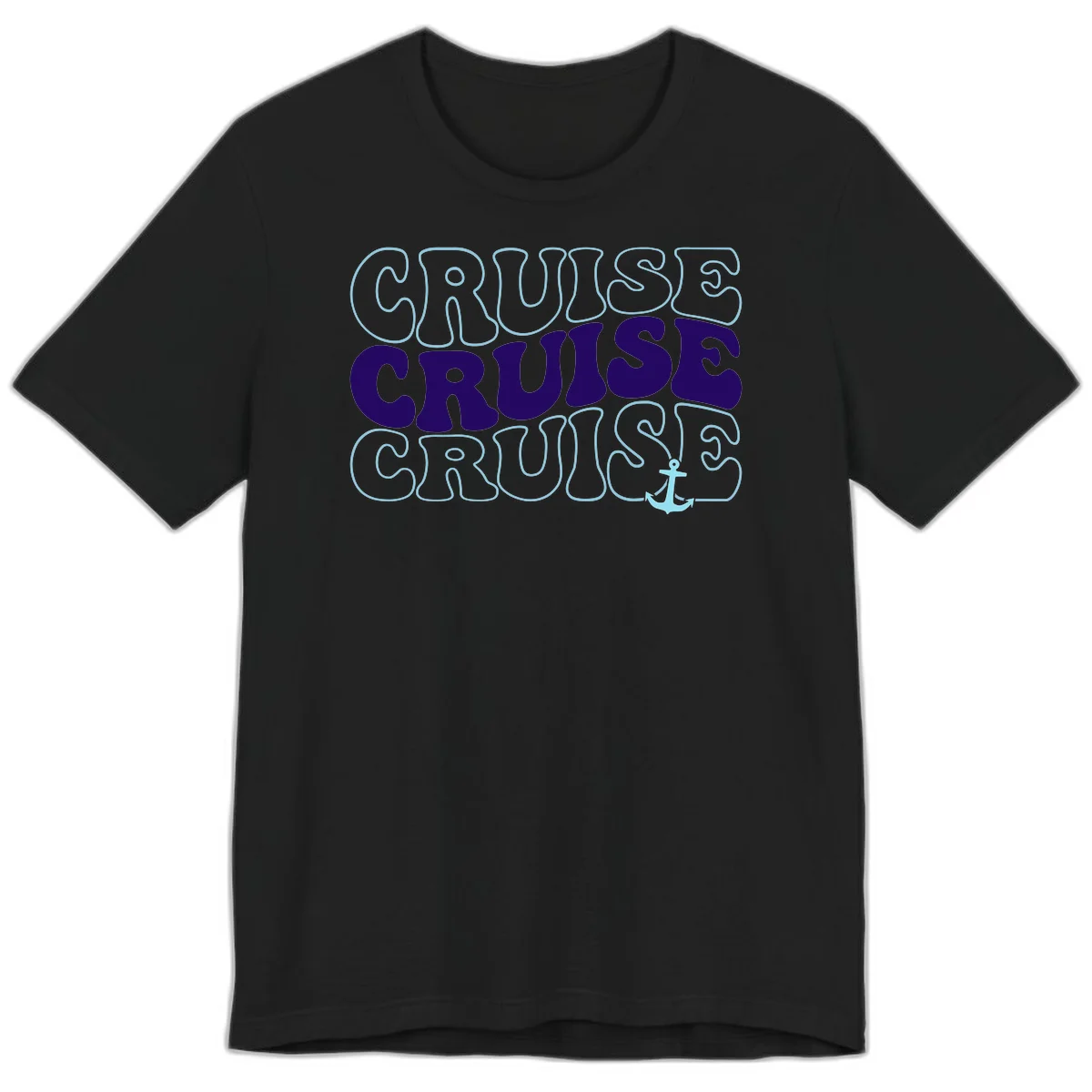 Cruise Cruise Cruise Anchor Design Premium T-Shirt in Black