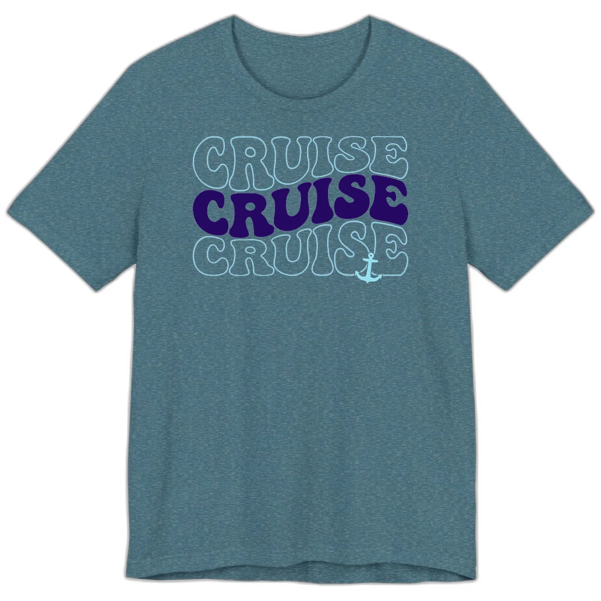 Cruise Cruise Cruise Anchor Design Premium T-Shirt in Heather Deep Teal