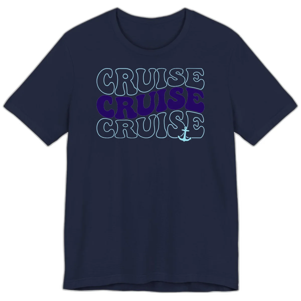 Cruise Cruise Cruise Anchor Design Premium T-Shirt in Navy